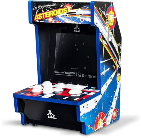 Arcade Classics - Atari Asteroids Counter Series Game Machine, 5 Giochi, Schermo a cristalli liquidi da 8 pollici - Mini Cabinet, Gaming portatile, Retrò, Console da banco, Decorazione per