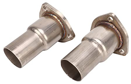 Qqmora Kit Riduttore Flangia Collettore Collettore di Scarico a 3 Bulloni Costruzione in Acciaio Resistente Collegamento Senza Giunture per Sistemi di Scarico Automobilistici Condotto
