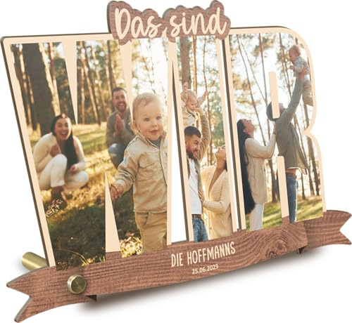 Familie Geschenk personalisiert - Foto Geschenk aus Holz - Geschenkidee Familie, Schriftzughalter, Geschenke Wir Geburtstag, Geschenkidee Für Familien, Wir Geschenke, Family Geburtstagsgeschenk
