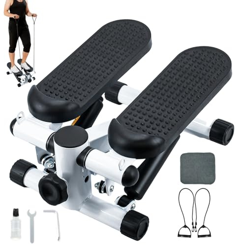 Mini Stepper - Pasador para caminar con banda de resistencia, máquina de refuerzo muscular - para viajes, apartamento, oficina, gimnasio, gimnasio interior