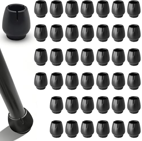 40 Pezzi Tappi per Sedie in Silicone Nero, Gommini Coprigambe Rotondi per Gambe di Sedie 12-16mm, Protezioni per Pavimento Antigraffio e Antiscivolo per Casa e Ufficio(NERO)