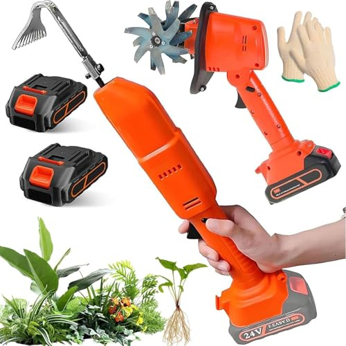 Kabellose elektrische Mini-Hacke – Handhacke für den Garten & Kultivator zum Jäten, Bodenlockern und Grasschneiden – ideales Werkzeug für einfache Gartenarbeit