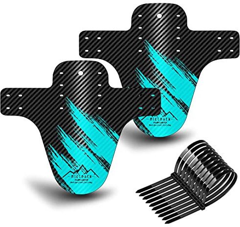 NICEDACK Parafango MTB, Compatibile Anteriore o Posteriore Enduro Parafanghi Bici MTB Misura BMX 20 26 27,5 28 29 Pollici Mountain Bike Mudguard e Fat Bike Mud Guard (Ciano)