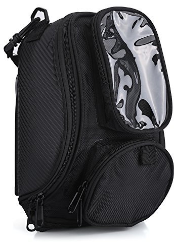 Keenso Mochila Universal para Tanque de Motocicleta, Mochila magnética para Motocicleta, Soporte de Correa con Fuerte magnético, Impermeable