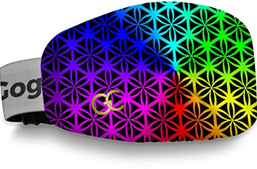 GogglesCover Ski Goggles Protective Cover, Protective Goggle Cover Portable, Ski Goggle Cover Sleeve Anti-Scratch, Ski Goggles Accessories, Ski Equipment, Life Flower Rainbow Design