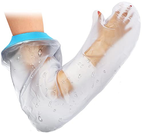 Asunby Cast Covers for Shower Arm Adult Waterproof,Reusable Full Cast Protector for Bandage,Hand,Wrist,Elbow,Soft Comfortable Showering Sleeve Bag to Keep Wounds Dry,After Surgery Gifts