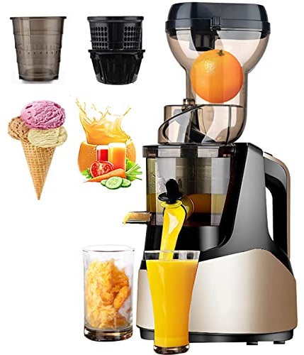 Spremiagrumi Elettrico A Bassa Velocità-spremiagrumi, Spremiagrumi A Coclea A Bassa Velocità In Acciaio Inossidabile Per Frutta E Verdura, Resa Del Succo: 90%, Crea Gelato Fresco/Succo,champagne