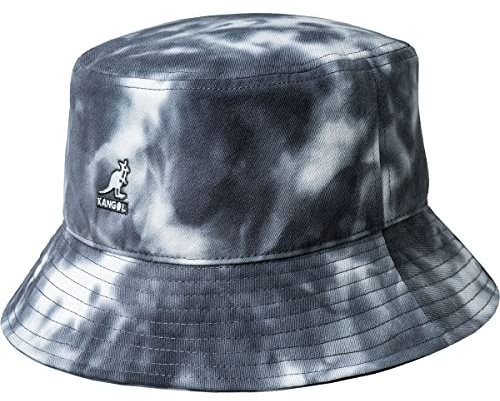 Kangol Tie Dye Bucket Stoffhut Baumwollhut Sommerhut Sonnenhut Fischerhut Anglerhut Damen/Herren - Sommer Frühling-Sommer - L (58-59 cm) grau