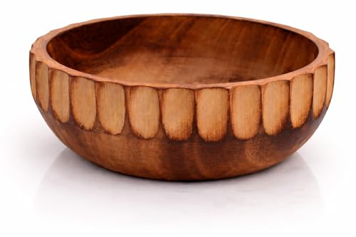 Handmade Wooden Snack Serving & Key Bowl, Decorative Countertop, 6 x 2 Inch | Perfect for chips, nuts, candy, cookies, dried fruit, coins & everyday accessories, durable, easy-clean, coffee table décor