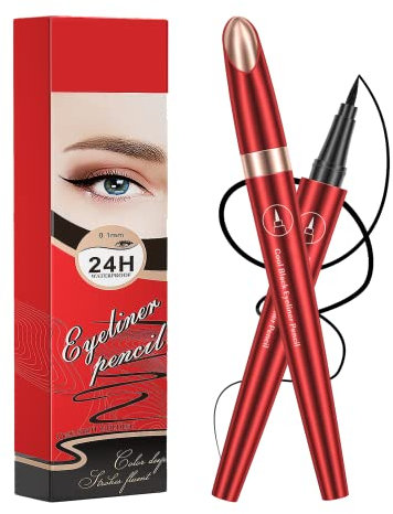 Eyeliner, Wasserfest Langanhaltender Eyeliner Eyeliner mit Präziser Filzspitze Schwarz Super Slim Professioneller Make Up Flüssiger Eyeliner Hochpigmentierter Wischfester Eyeliner, 1g