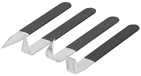 Asixxsix Herramientas de alfarería, 4Pcs cerámica Herramientas duraderas Arcilla Escultura Herramientas de Acero Inoxidable Grabado Cuchillos Arcilla Herramientas de Mano