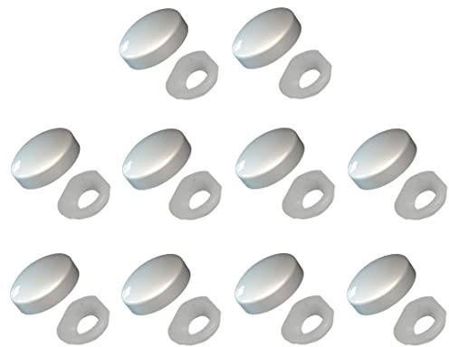 TERF® White Two Piece Snap On Plastidome Cap 15mm (5/8 Inch) Diameter Clip On Plastic Dome Covers for Ø 6g - 8g (3.5mm - 4mm) Screw Size - Pack of 10