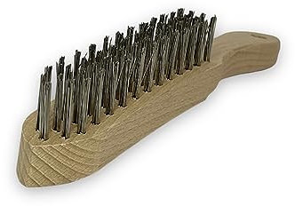 Drahtbürste Edelstahl, 4-Reihig, mit Holzgriff, extrem widerstandsfähige Borsten, zum Reinigen und Entrosten von hartnäckigen Verschmutzungen, made in germany, DIE BÜRSTE
