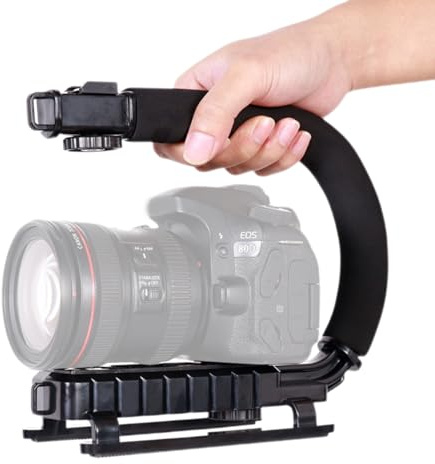 Kamera Smartphone Stabilisator, Video Action Stabilisierender Griff, U-förmiger Handheld Stabilisator für Smartphone, Video Aktion DSLR Kamera Camcorder, 1/4 Universalschraube, Mehrspurig Verstellbar
