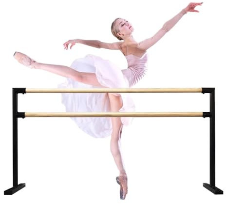 HamoM Ballettstange Tragbare und bewegliche Ballettstange aus Stahl für Erwachsene und Kinder, Doppeldecker-Tanzstudio-Gymnastikstange, optional 1–2,5 m (Size : 1M/3.3FT)