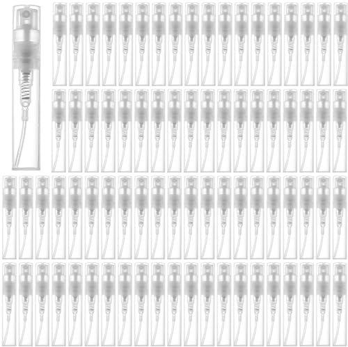 Nizirioo 200 Piezas Portátil Botella De Spray, 3 Ml Mini Atomizador De Perfume, Pulverizador Perfume Recargable Botella De Pulverizadora Transparente Para Aceites Esenciales Loción, Perfume