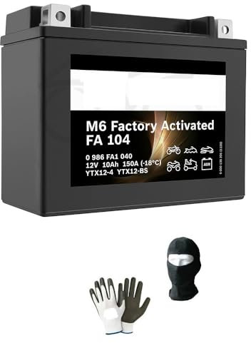 KOMPATIBEL MIT CF Moto SR 450 für Jahr 2023 al 2023 BATTERIEN YTX12-BS FA104 VERSIEGELTE Batterie GELADEN UND BEREIT FÜR DEN Einsatz 10AH Ampere 12 Volt 150X87X130MM