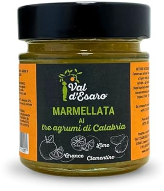 Marmellata ai 3 Agrumi di Calabria - 1 vaso da 250g - Clementina, Arancia Navel e Limone - Senza Conservanti né Additivi - Prodotto Artigianale - Val D'Esaro