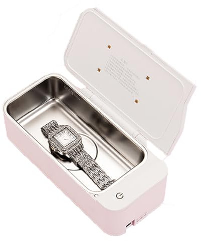 Pulitore Ad Ultrasuoni Portatile, Pulitore Per Gioielli Da 500 Ml Ad Ultrasuoni, Frequenza Di Vibrazione 48000Hz Pulitore Per Occhiali, Controllo One-touch Per Occhiali, Rasoi, Collane