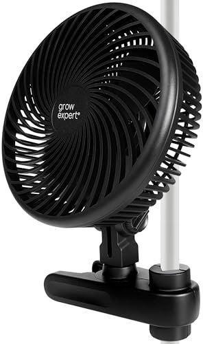 Hochwertiger Grow Clip-Ventilator EC-Motor, 10 Geschwindigkeitsstufen, 250 cm Kabel, Umluftventilator leise für Zelt, 20cm Durchmesser, 10W, 560 m3/h Luftstrom, 32 dBA - Perfekt für Growboxen