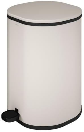 COSMIC Poubelle de Salle de Bain et Cuisine avec Système à Pédale, Design Circulaire et Capacité de 5L. Petite Poubelle avec Couvercle pour Salle de Bain en Couleur Sable