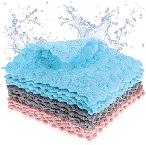 com-four® 12x Panno Spugna con Motivo a Stella - Panni per la casa Estremamente assorbenti - Panni per la Pulizia Resistenti - salviette Multiuso riutilizzabili (12 Pezzi - Disegno a Stella)