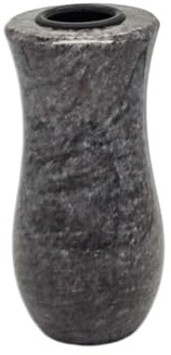 Grabvase Bahama Blue Blau aus echtem Granit Höhe 20 cm/Ø 10 cm Granitvase mit Kunststoffeinsatz Friedhofsvase ohne Blumen