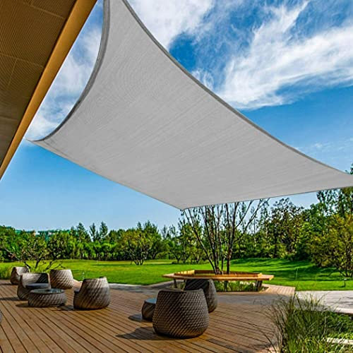 Vela ombreggiante da giardino, impermeabile, 5 x 5 m, 98% poliestere, copertura per patio e giardino, forma rettangolare (blu lago)