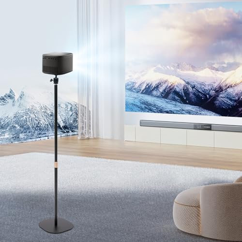 czyuRachel Soporte para proyector, soporte de suelo para proyector, altura regulable 65-120 cm, con tornillo de montaje de 1/4 pulgadas y base cuadrada para balcones, salones, oficinas