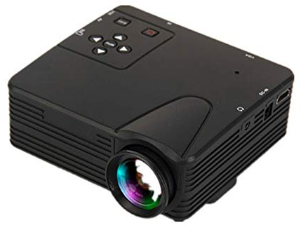 Mini Projecteur LED Portable HD 4K 3D Vidéo Home Cinéma Multimédia avec AV/VGA/USB Interfaces pour Lecteur DVD, Ordinateur Portable, Set-Top Box, Console de Jeu