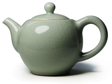 Tetera pequeña de cerámica, 255.1 g, tetera china tradicional de porcelana agrietada en el horno