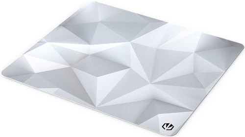 ENDORFY Crystal Onyx White L – Glattes Mauspad für hohe Präzision, umsäumte Kanten, ausgewogenes Gleitverhalten, leicht abwaschbar, rutschfeste Gummibasis, stilvolles Design, Weiß (450 × 400 × 3 mm)