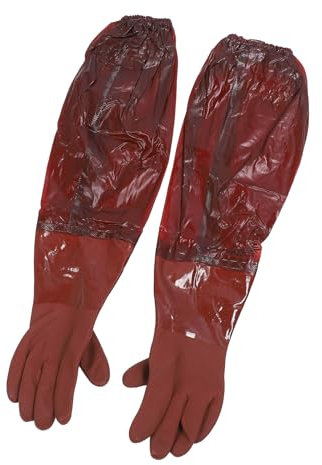 Haofy Long 65cm and Reusable Rubber Gloves with Long Sleeves for Cleaning Machines Maintenance and Garden Jobs