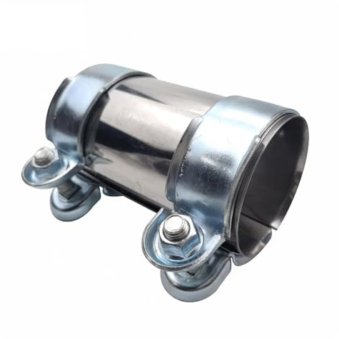 Yilceemy Conector de Tubo de Escape, Abrazadera de Tubo de Escape, Abrazadera doble para tubos de escape, Para reparación de automóviles Ø 45 mm x 125 mm