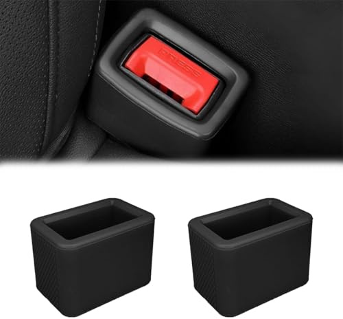DIFLAX 2 Pezzi Auto Supporto per Cintura Di Sicurezza in Silicone, Supporto per La Cintura Di Sicurezza Dell'auto, Supporto per Fibbia Della Cintura Di Sicurezza, per Maggior Parte Delle Auto (Nero)