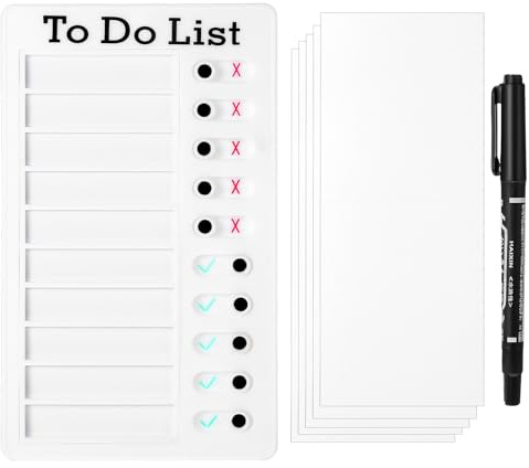 Hpmjz Blank to Do List Boards Chore Chart Sliding Routine Checklist | for Adults, Detachable RV Memo Board, Reminder Daily Responsibility Charts, Reusable Task Planning Board, for Kids Adults