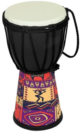 4 Zoll Afrikanische Djembe Trommel Schwarz für Anfänger und Kinder | Pvc mit Kunstziegenhaut, Robust Verarbeitet, Geeignet für Unterrichtsauftritte und Bühnen