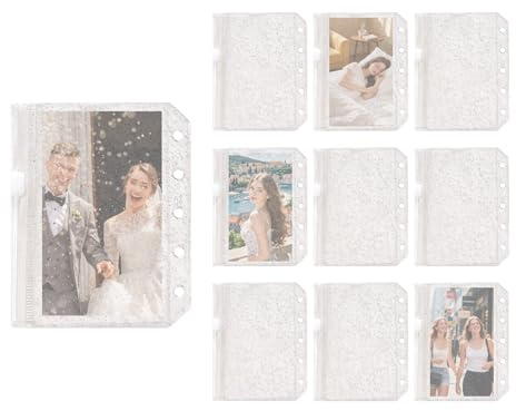 Binder Card Sleeves - M5 Clear Zipper Pockets for Stationery Storage | 10 Pack Organizers with Secure Seal, Flexible Fit Photos Project Files and Creative Planning Use, 4.26 inches