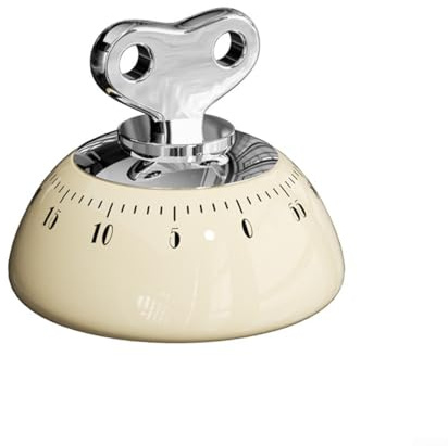 Minuteur de cuisine mécanique avec dos magnétique pour la cuisson des œufs - Rappel 70 dB - Aucune pile nécessaire - Pour la maison, la salle de classe, le bureau - Blanc