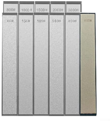 Pietra per affilare, 150 x 20 mm, pietra per affilare multi-grana con base antiscivolo, design ad angolo fisso per utensili da esterno e correzione della lama