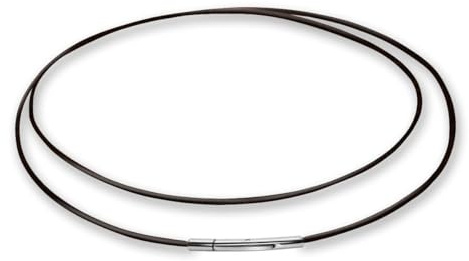 Soul-Cats läderkedja läderhalsband rostfritt stål tryckspakslås svart brun mörkbrun längd 42–60 cm, 4 tjocklekar 2 3 4 5 mm, 2 mm, schwarz, 50 cm, Läder