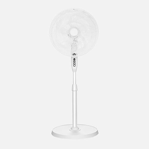ABRILA - Ventilador De Pie Siluro 50w | 3 Velocidades | Aspas de 5 | Bajo Consumo Energético | Diseño Moderno | Ideal para Hogar y Oficina | Blanco