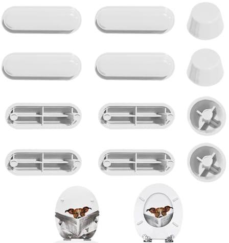 ROLKUFA 12 Tampon Abattant WC en ABS, amortisseurs anti-bruit pour sièges de toilettes, blanc