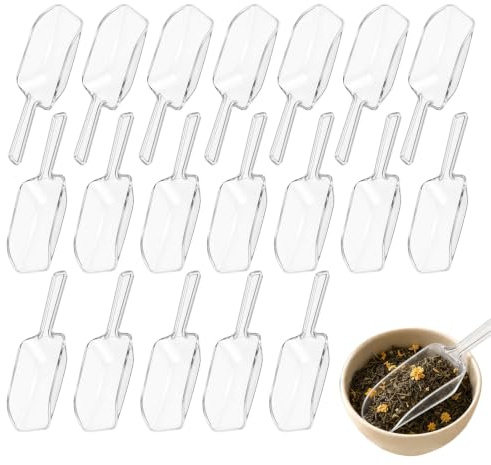 12 Cucharas medidoras transparentes de plástico, para helados, café y té | Acrílico resistente reutilizable, limpieza y agarre sencillos, 11,1cm, medición precisa, para caramelos y repostería