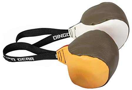 Dingo Gear Hundespielzeug Soft Ball mit Griff, 11 cm, 2 Stück | Echtes Narbenleder, Beißtraining für Welpen, S10033