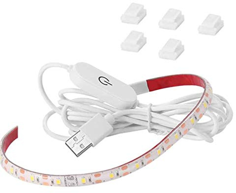 CUQI Striscia luminosa USB per macchina da cucire, 5V 30CM Striscia luminosa LED per macchina da cucire con dimmer touch e clip adesive, 18 LED dimmerabili adatti per macchine da cucire, armadi da