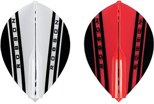Robson Plus Dart Flight V Flights - Tribe Flight Verschiedene Flight- Formen/Shapes und Farben (V Pear Weiß)