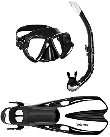 Mares Wahoo + Volo One Schnorchelset (schwarz-weiß, M/L (39-43))