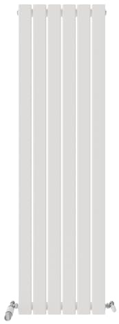 iBathUK Apex Radiador vertical alto, radiadores de panel plano individual, radiador delgado de 1600 x 456 mm, montado en la pared para baño, cocina, sala de estar, color blanco