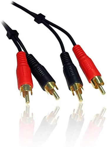 World of Data CDL Micro Câble phono double RCA stéréo pour prise audio gauche et droite Rouge/noir 20 m